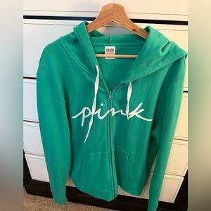 PINK Victoria's Secret Green Hoodie Sweater